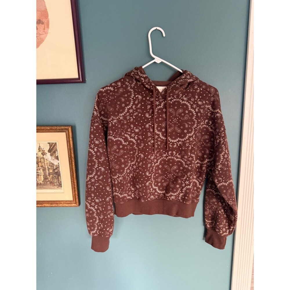 Hippie Rose Brown Bandana-Print Hoodie